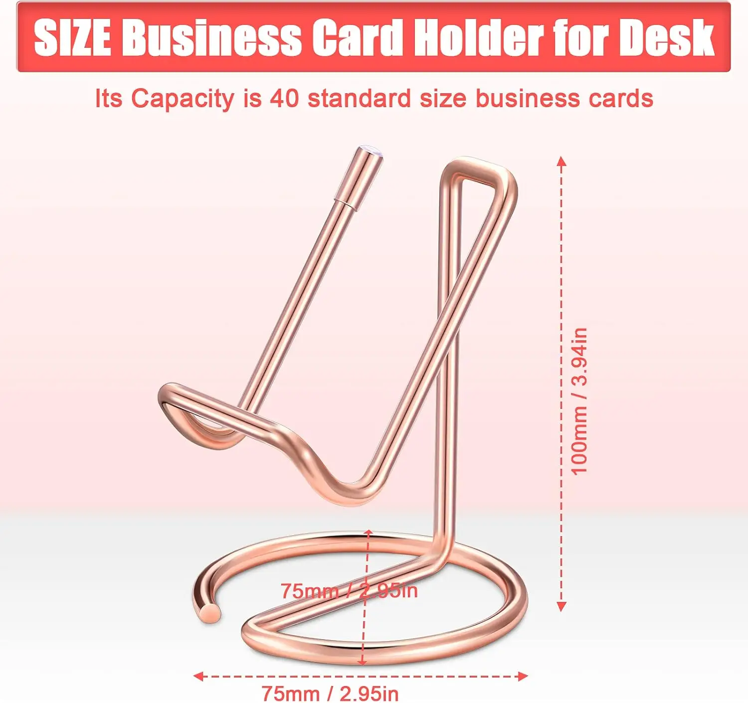 Porta biglietti da visita in metallo da 2 pezzi per scrivania, supporto per telefono cellulare, supporto per espositore per biglietti da visita in linea elegante, desktop da ufficio