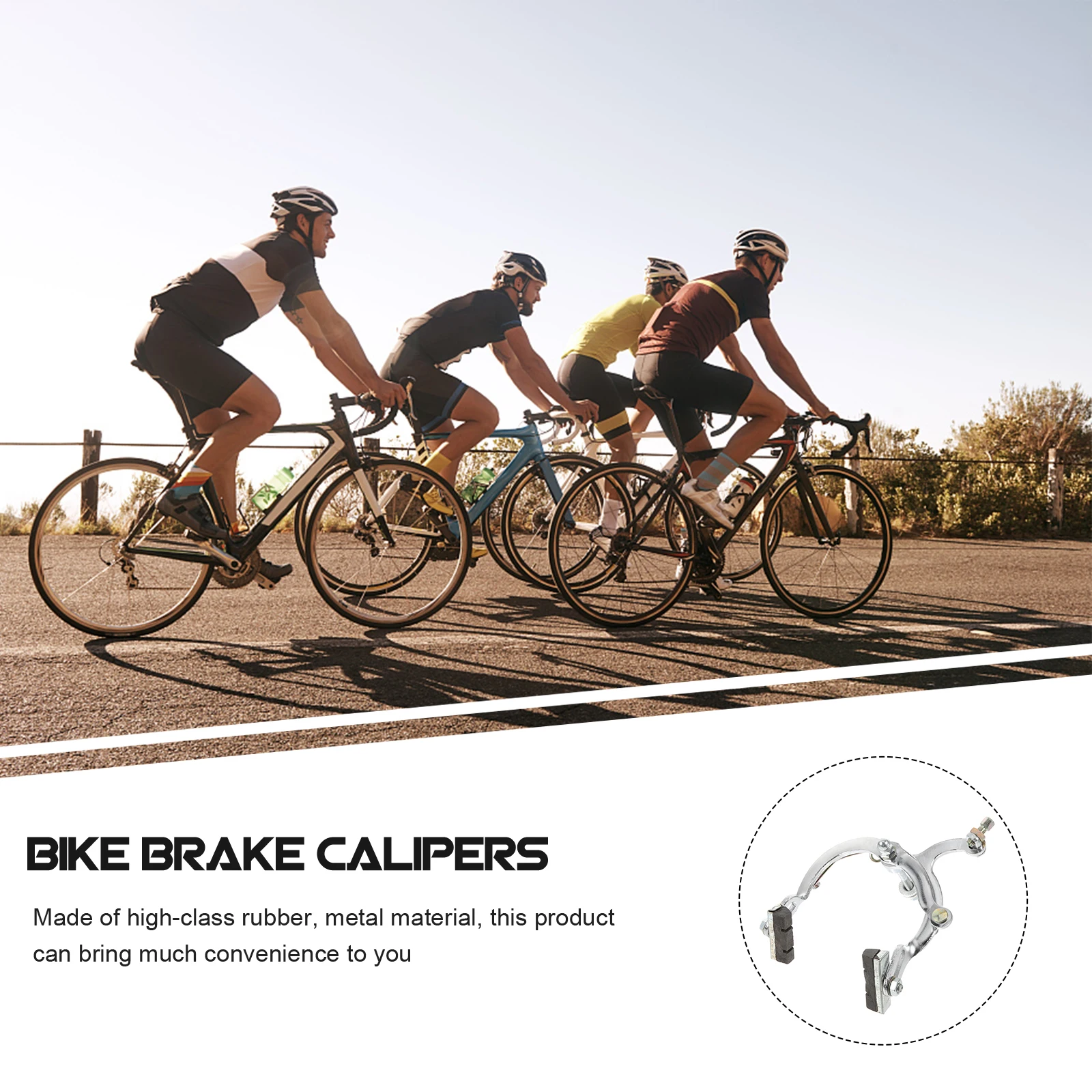 

2pcs Mountain Bike Calipers Metal Rubber Pads Replacement Wear-Resistant Noise Reduction Cycling Brake Accessories Sturdy Small