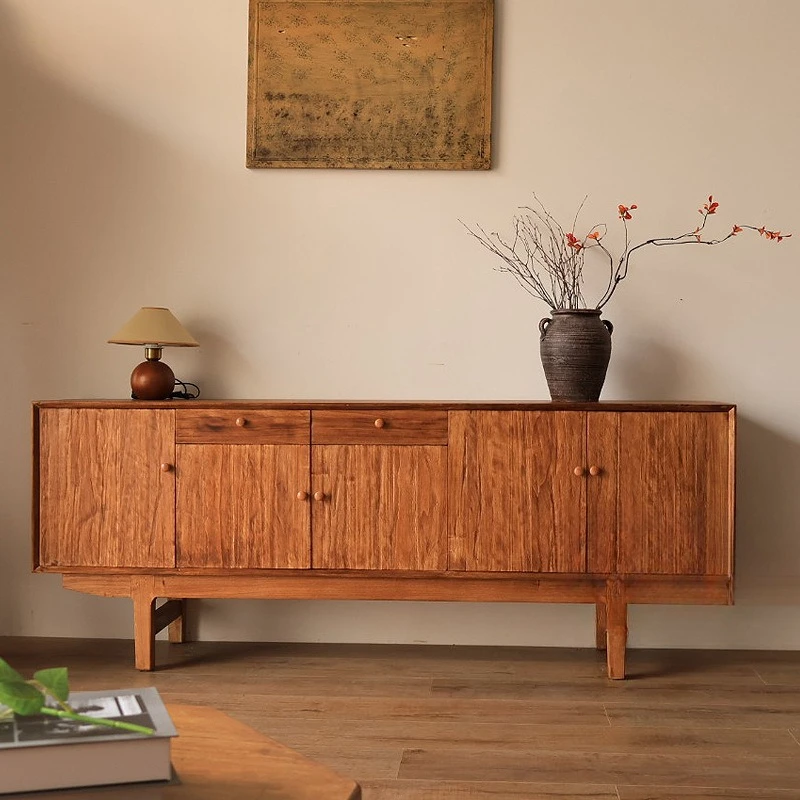 Medieval side cabinets TV cabinets Solid wood lockers Tea cabinets Japanese wabi-sabi