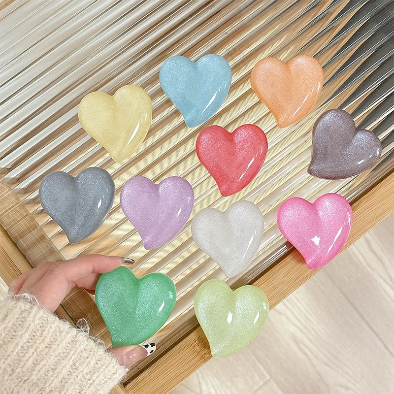 Cute and Shiny Heart-shaped Bubble Phone Grip, Anti Drop Finger Strap with Adhesive Backing Korean Ins Aesthetic Desktop Support