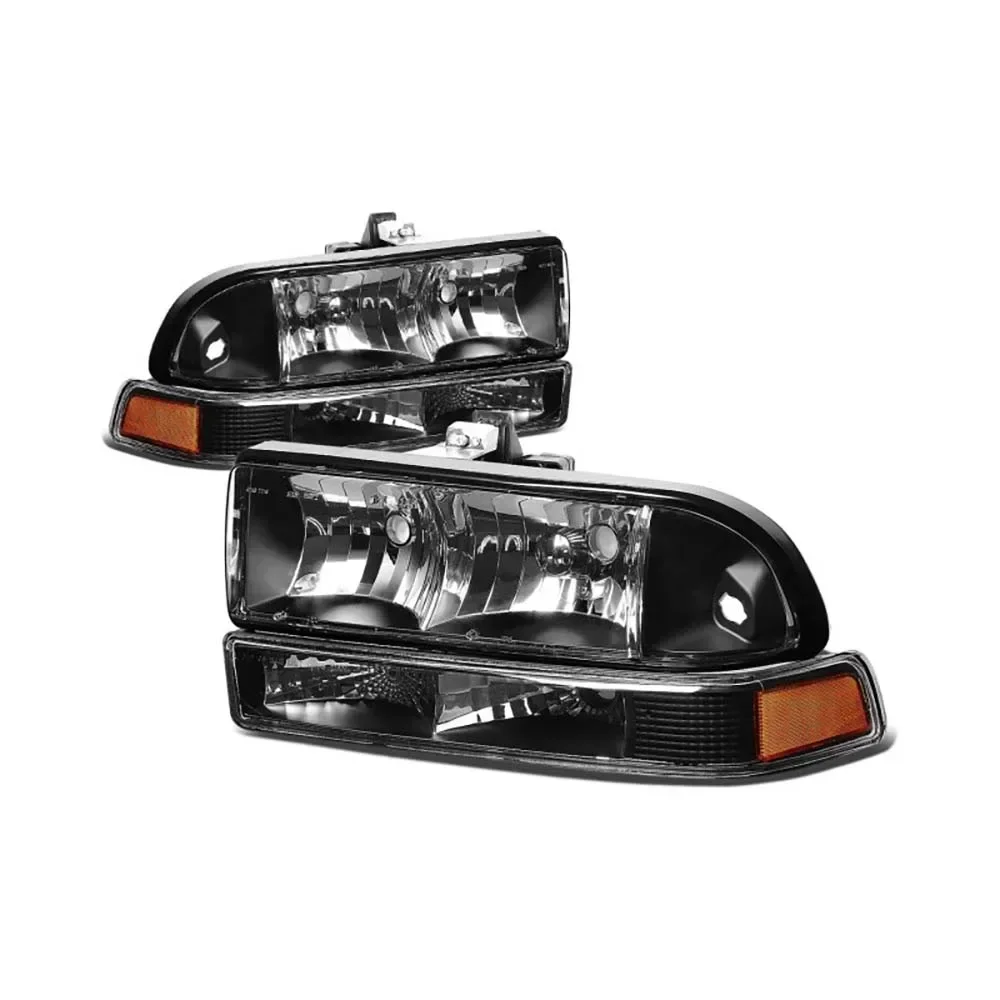 1 Set 4 Piece Headlight Head Light for Chevrolet Chevy S10 Blazer 1998 1999 2000 2001 2002 2003 2004 Without Light