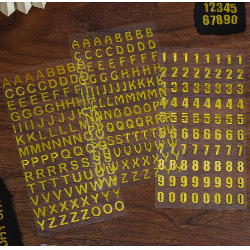

1pc Letters & Number Gold Foil PET Stickers DIY Scrapbooking Art Collage Journal Decor