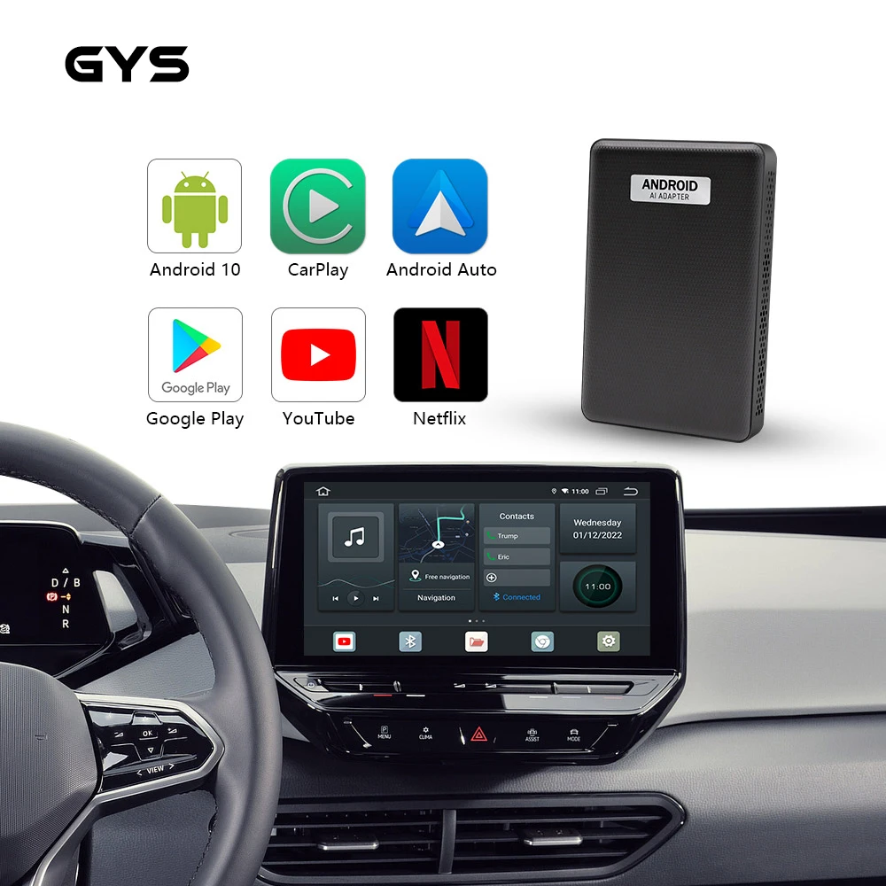 2023 S31 Newest universal  Smart Carplay AI box Android 10.0 Car 4+64G Carplay AI Box Wireless Carplay Adapter