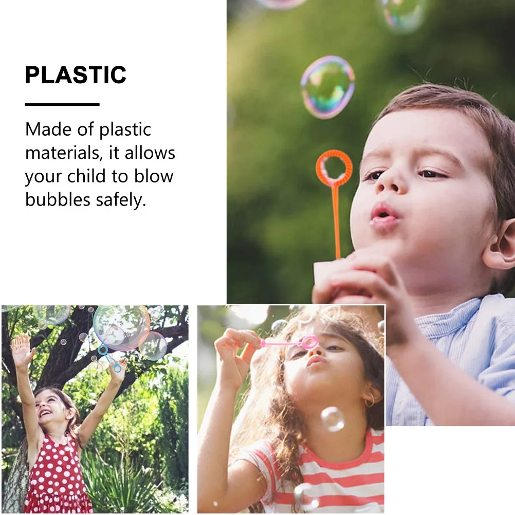 6Pcs Colorful Bubble Wand Set Large Outdoor Bubble Toddlers Party Favor Blowing Giant Bubbles Bubbles Maker