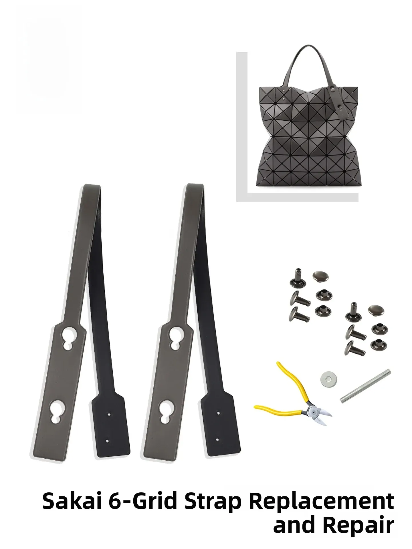 Three Houses One Life 6 Grids Handbag Strap Replacement Repair Handle Strap Accessories Handheld Bag Parts And Accessories