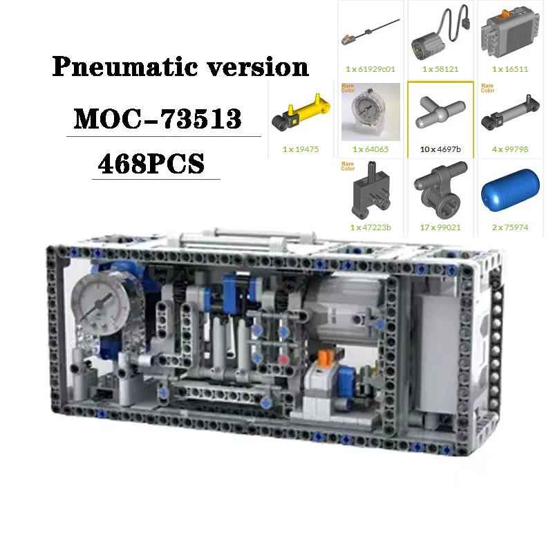 NEW 469Pcs Pneumatics Series Set Building Block Air Compressor Display MOC Bricks Model with Pneumatic Tubes for Children Gifts