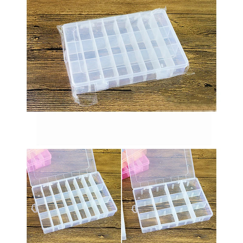 24 Grids Transparent Plastic Embroidery Floss Storage Box Floss Bobbins Organizer DIY Cross Stitch Sewing Tools Thread Bobbins