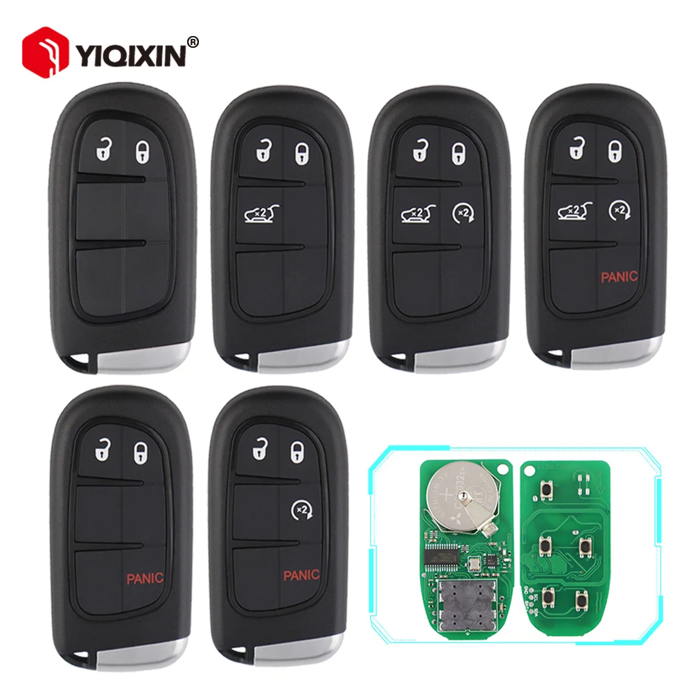 

YIQIXIN Remote Smart Key For Jeep Grand Cherokee 2013-2018 Chrysler 300C Dodge Compass Dart Ram Journey Challenge 433Mhz 4A Chip