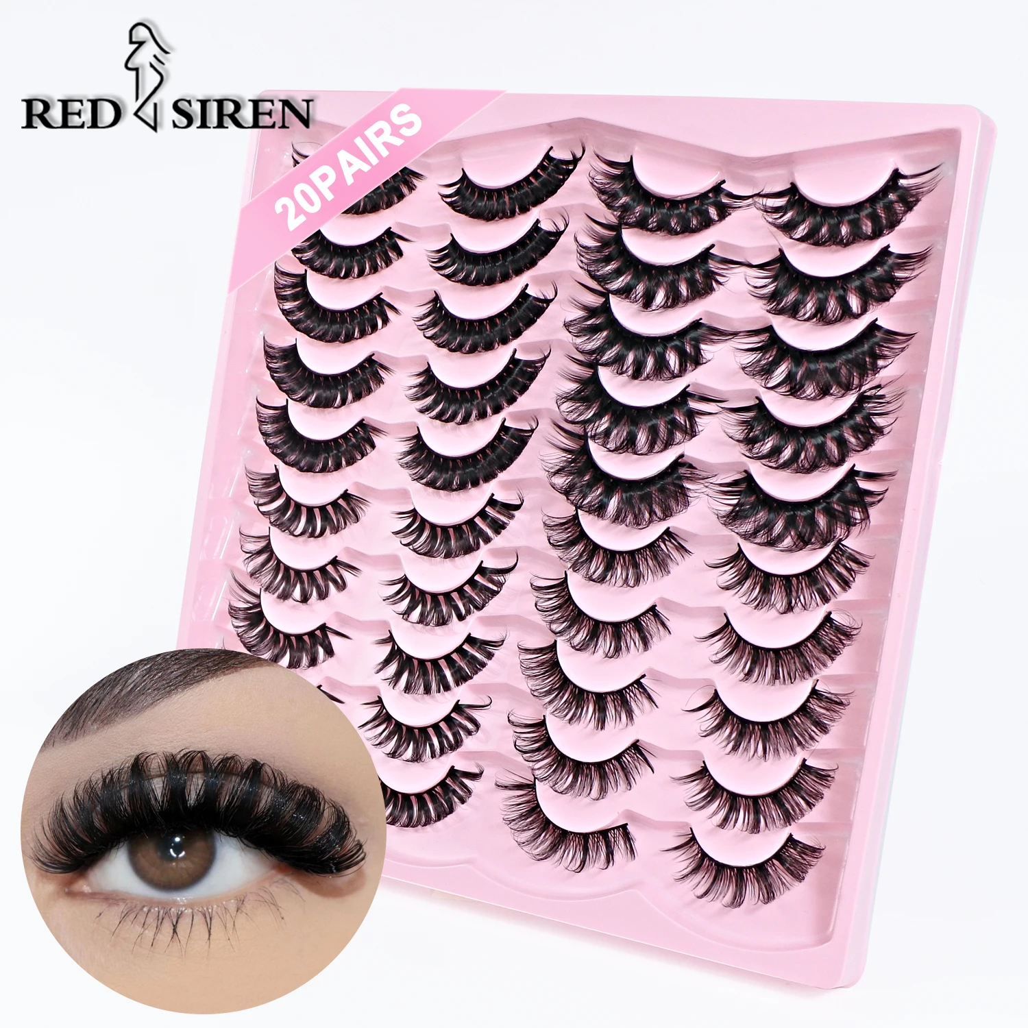 10/20 paires D Curl russe bande cils en gros Volume en vrac naturel vaporeux faux cils maquillage fournisseurs