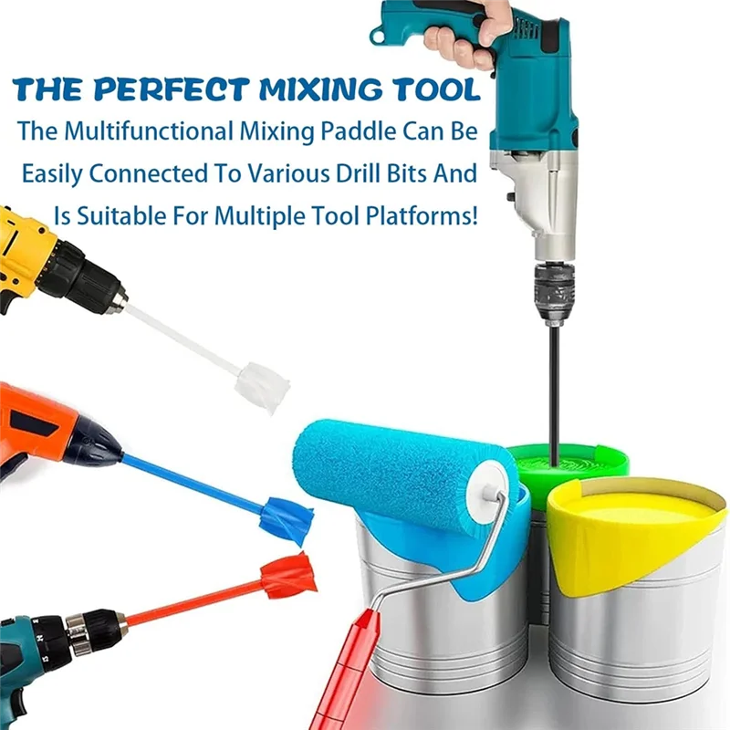 

Classy-16Pcs Resin Mixer Paddles,Reusable Plastic Paint Mixer Drill Attachment,Helix Resin Drill Mixer Paint Stirrer For Drill