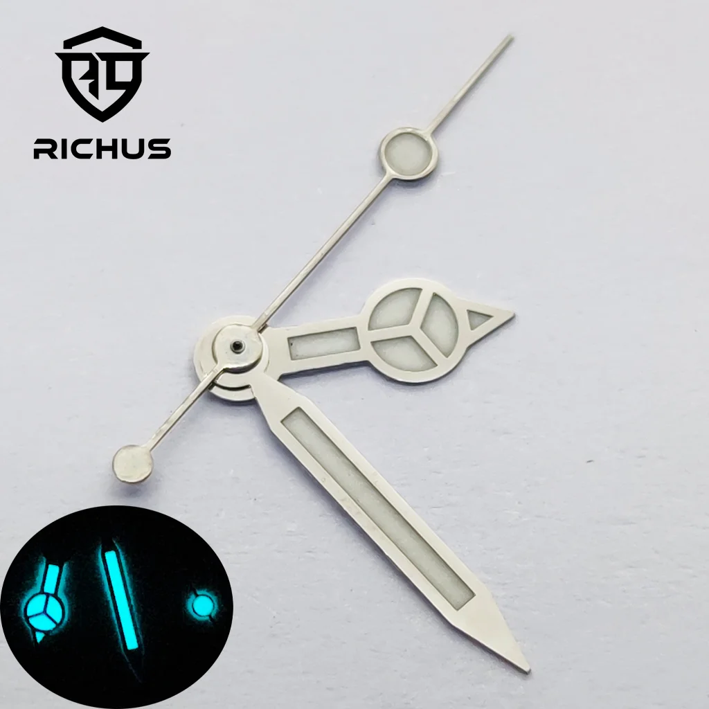 RICHUS 28,5 mm Zifferblatt und Uhrzeiger, poliertes Zifferblatt, passend für NH34 NH35 NH36 Uhrwerk, Uhrenzubehör