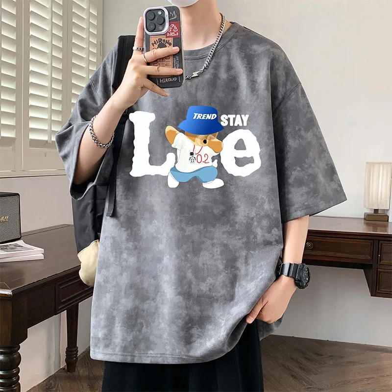 

Outdoor Trendy Printed Running Fitness Sports Leisure T-shirt Summer Comfortable Breathable Fashionable Printed Loose T-shirt