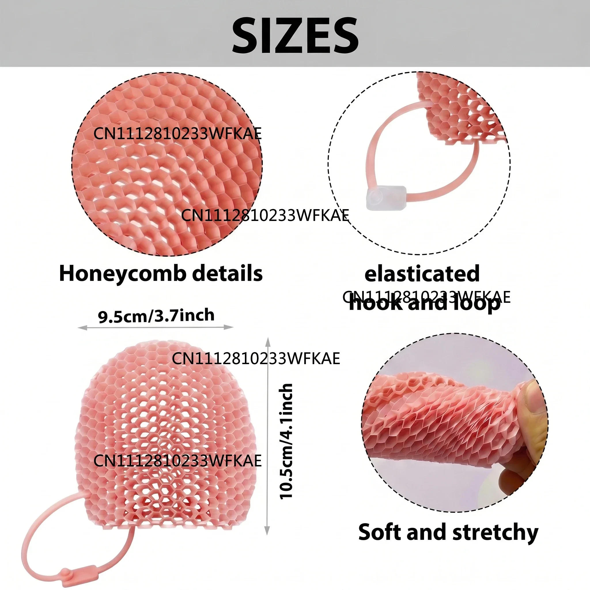 Honeycomb Exfoliating Shower Finger Caps, available in multiple colors, cleanses the skin and is safe, breathable and odorless.