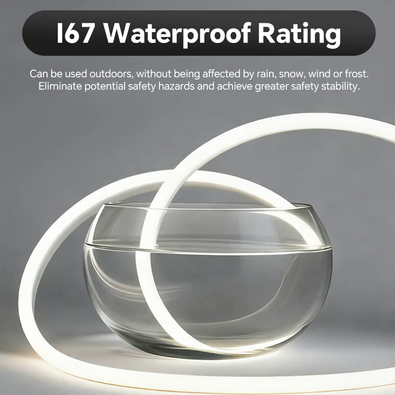 Lampada impermeabile IP67 in silicone flessibile a LED con striscia di luce al neon Adatta per luci LED a colori WS2811 da 5 mm, 8 mm, 15 mm