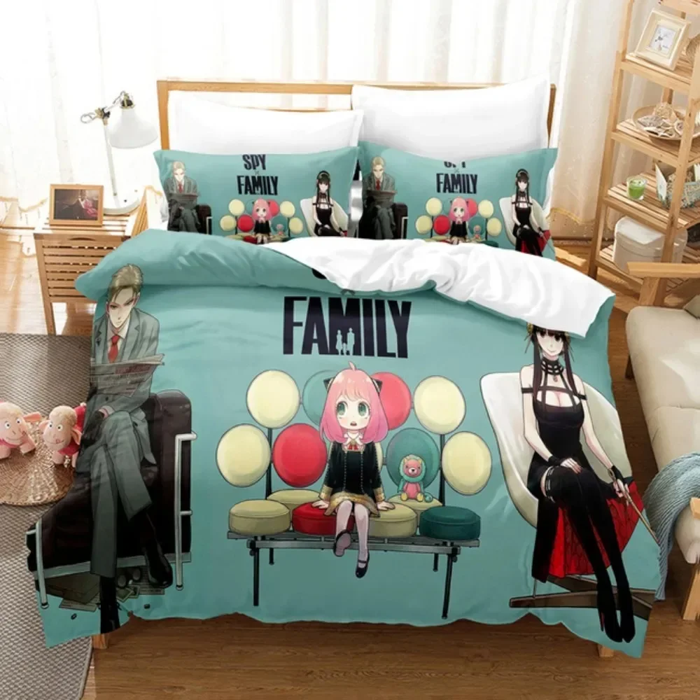 Anime  SPY×FAMILY Anya Forger Comfortable Duvet Quilt Cover Pillowcase Bedding Set Children Bedroom Decoration Home Textile