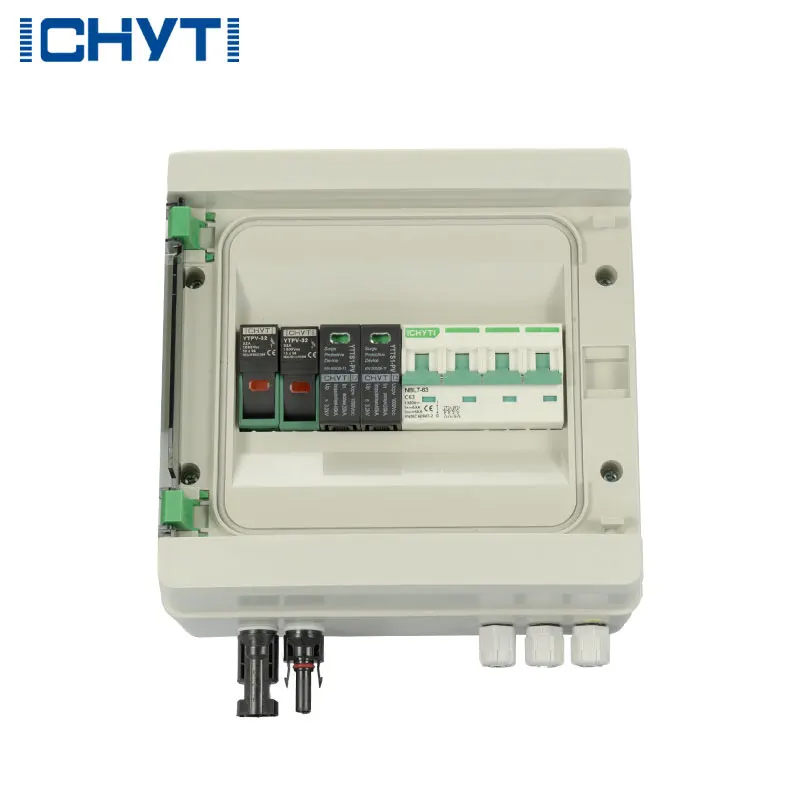 CHYT IP65 1000V DC Panel solar Caja combinadora fotovoltaica 1 cuerda para energía solar, con relámpago