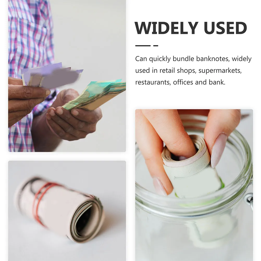 

2 Rolls White Paper Straps for Bills Currency Bands Cash Wrappers Banknote Bundles Money Organizers Retail Office Use