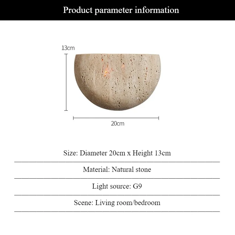 SANDYHA Natural Amarelo Caverna Pedra Lâmpada de Parede Meio Círculo Design LED Luz Iluminação Interior para Sala de estar Quarto Decoração de Casa