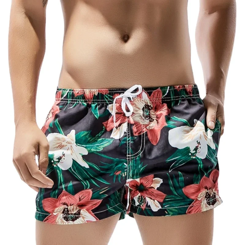 Mens Board Swim Shorts Men Beach Swimming Suit Bermuda Surf Short Flowers Pattern Pocket Design  Man Sea GYM Wear Jumbo visma