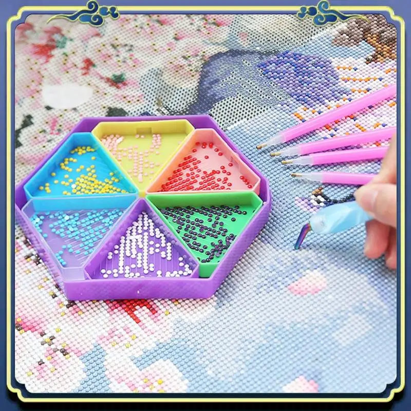 أحدث 6 شبكة لوحة الماس اللوحة صينية أطقم مسدس سعة كبيرة الحفر لوحة الماس اللوحة القلم الفن عبر غرزة