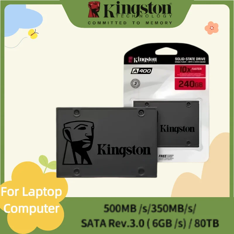 Kingston SSD Internal Solid State Drive A400 120GB-960GB 2.5 Inch SSDs SATA III HDD Hard Disk for Laptop Desktop PC