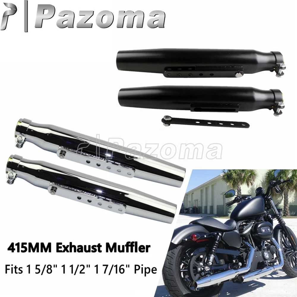 

Universal Motorcycle 34-41 mm Pipe Exhaust Muffler For Harley Sportster XL1200 XL883 XS650 Softai Dyna Bobber Chopper Silencer