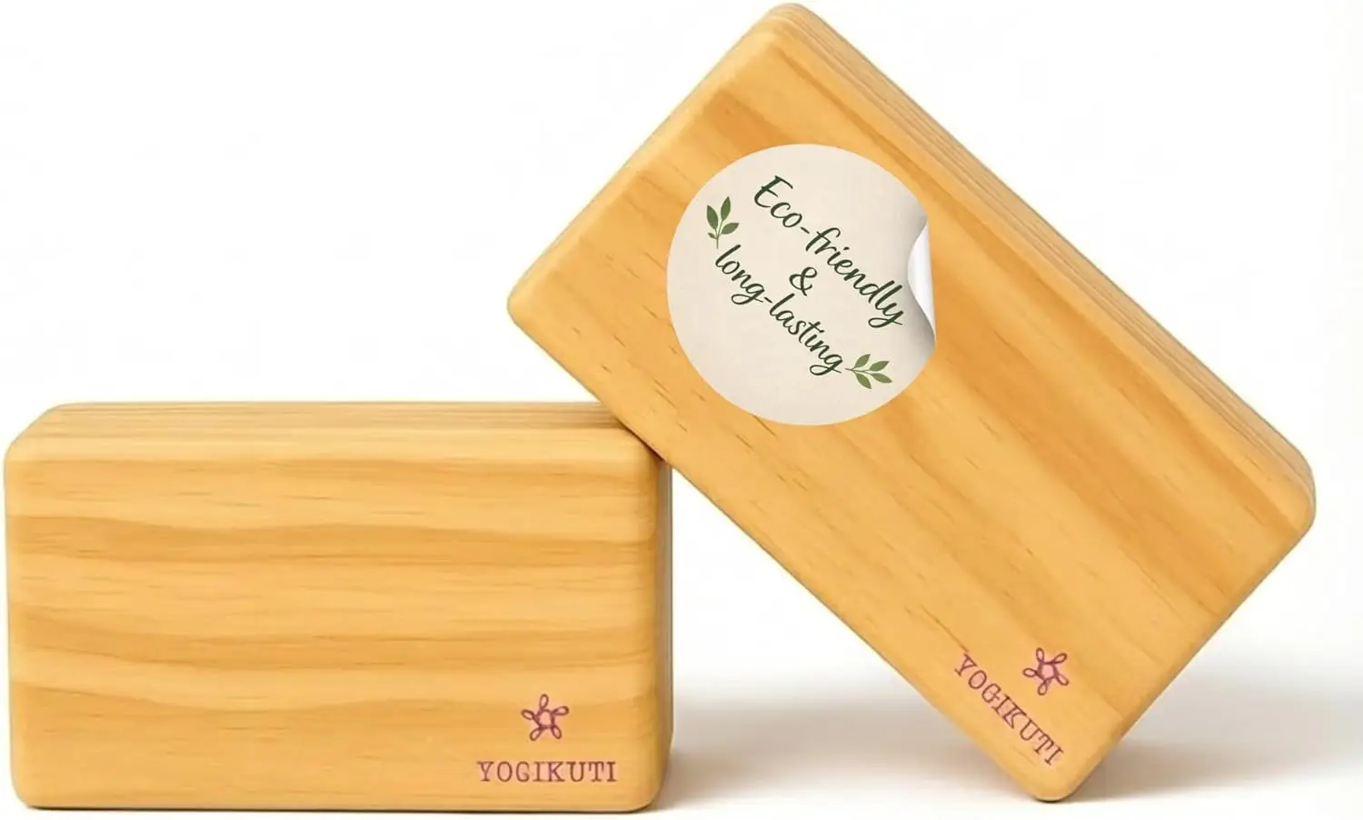 Solid Hardwood Yoga Blocks for Traditional Yoga Practice, Set of 2, Reliable Props