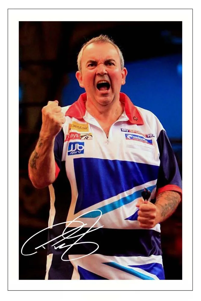PHIL TAYLOR Signed Autograph PHOTO Fan Gift Signature Print DARTS World Champion Poster home Decor