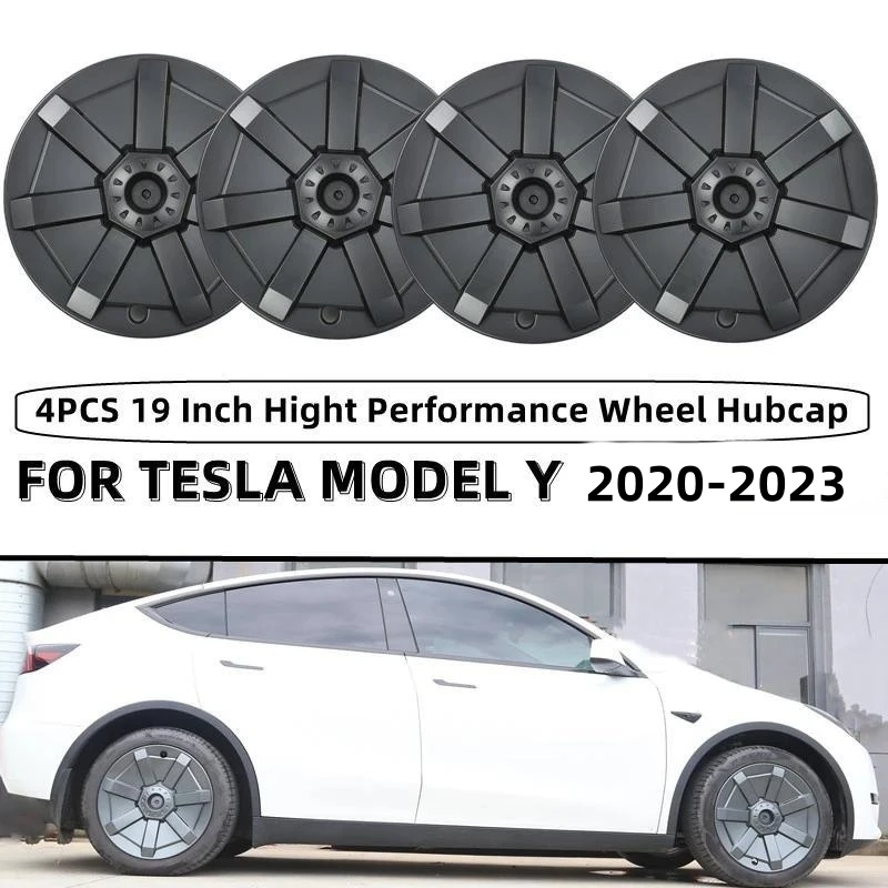 19 Inch Hubcap For Tesla Model Y 2020-2023 Wheel Hub Cap Performance Replacement Full Cover Wheel Protective Cover Accessories