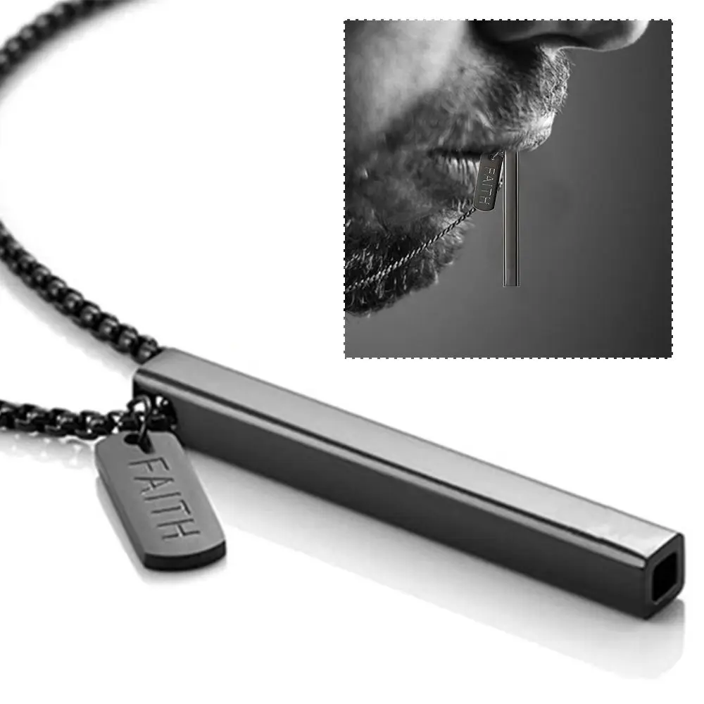 Collar Anapana de acero inoxidable para aliviar la ansiedad y el estrés, collar de respiración