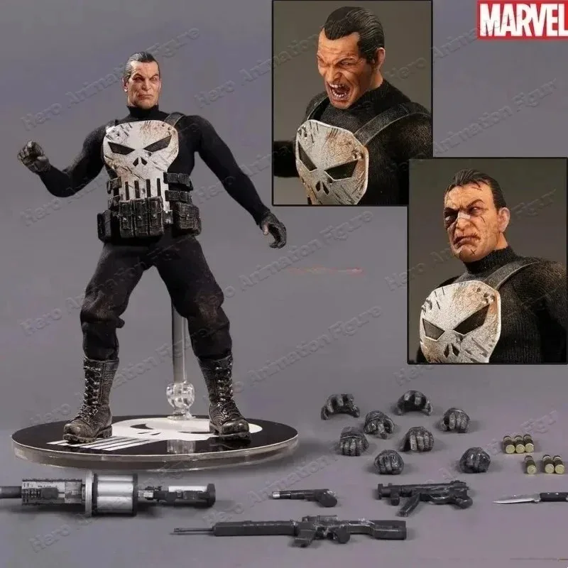 

In Stock Marvel 1/12 Mezco Ant Punisher Sdcc Boo Bu Movable 6 Inch Figure Model White Punishment Uncle Skeleton Carving Toy