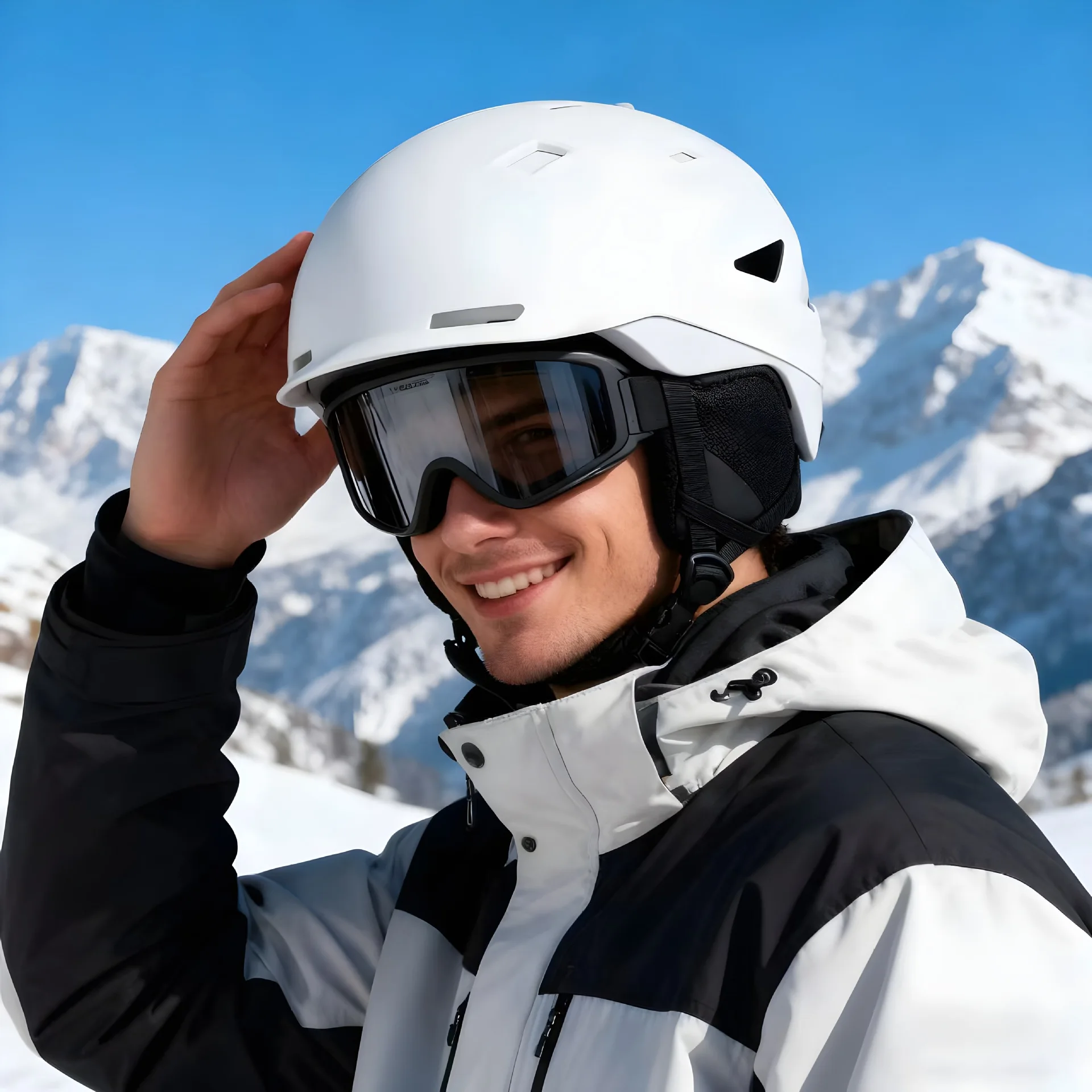 

New Men's Ski Helmet Professional Integrated Women's Helmet Adjustable Ventilation Outdoor Snowboard Safety Headgear for Adults
