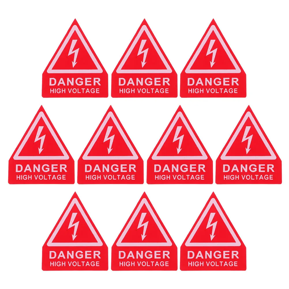 

10 Pcs High Voltage Warning Sign Danger Sticker Safety Labels Pvc Adhesive Decals Electrical Panels Machinery Traffic