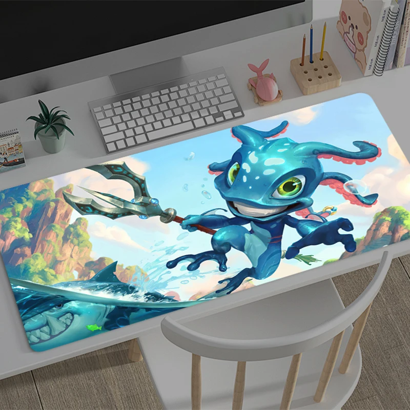 

Mousepad League of Legends Fizz Office Computer Desk Mat Keyboard Mouse Pad Cushion big Non-slip Deskpad PC Anime game Mousepad