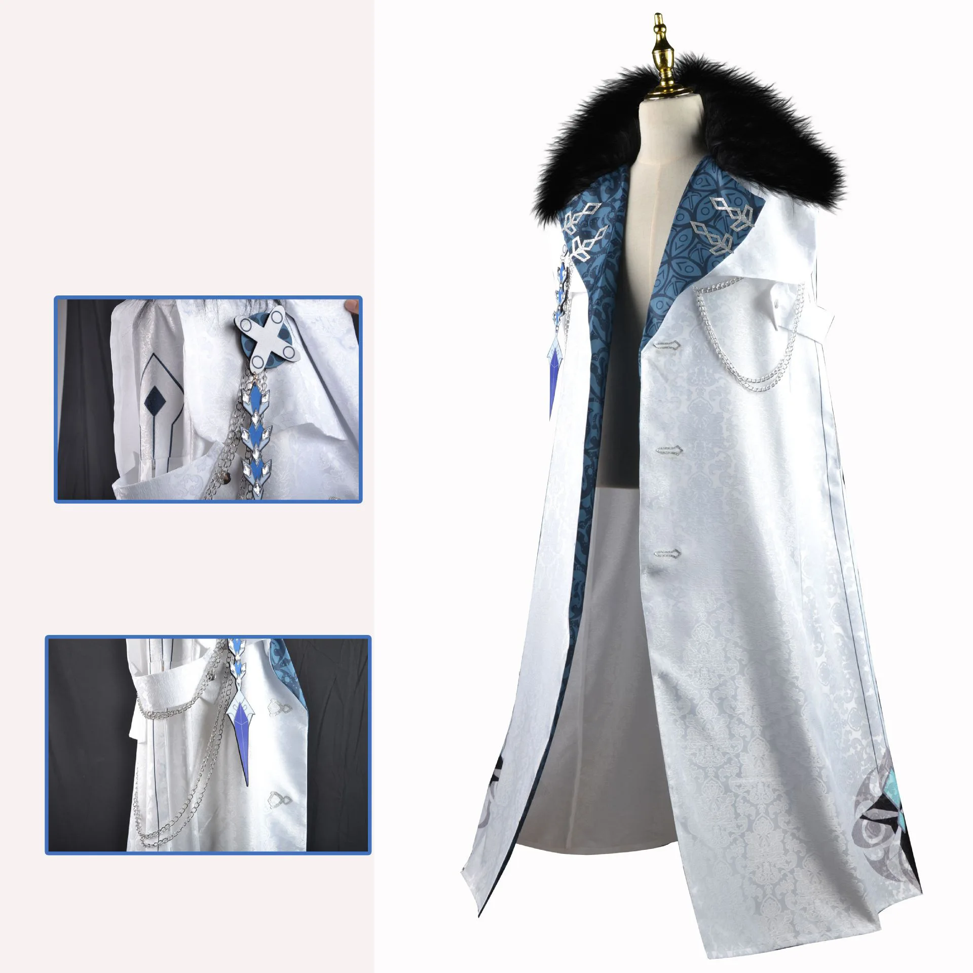 Fatui Harbinger Cosplay Costume Arlecchino Cloak Columbina Cloak SR Anime Halloween Fatui Harbinger Outfits Columbina Coat