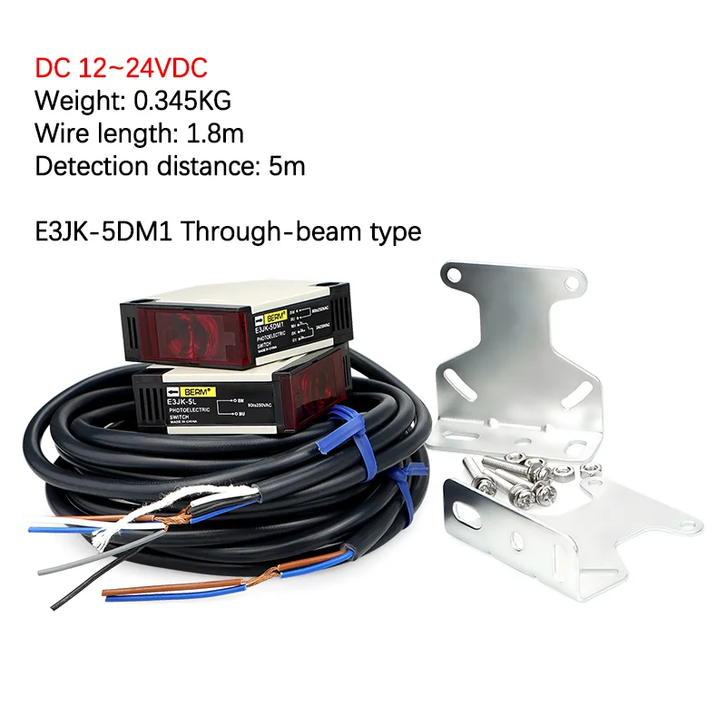 E3JK-5DM1 Through-beam Photoelectric Switch Detection 5m 12-240VDC