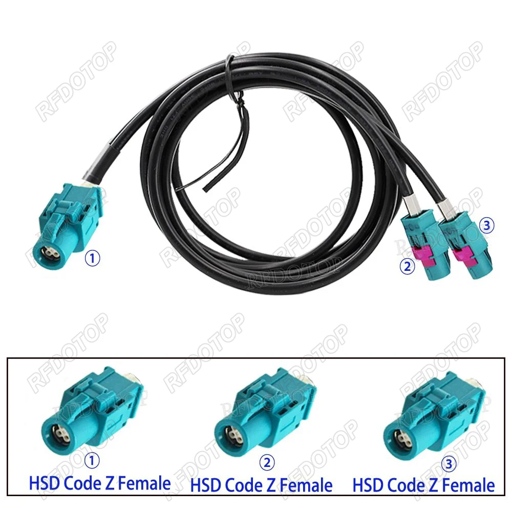 Y Type 1 to 2 Splitter HSD LVDS Cable 4 Pin Code Z Male Plus to 2*Female Connector Wire Video Line