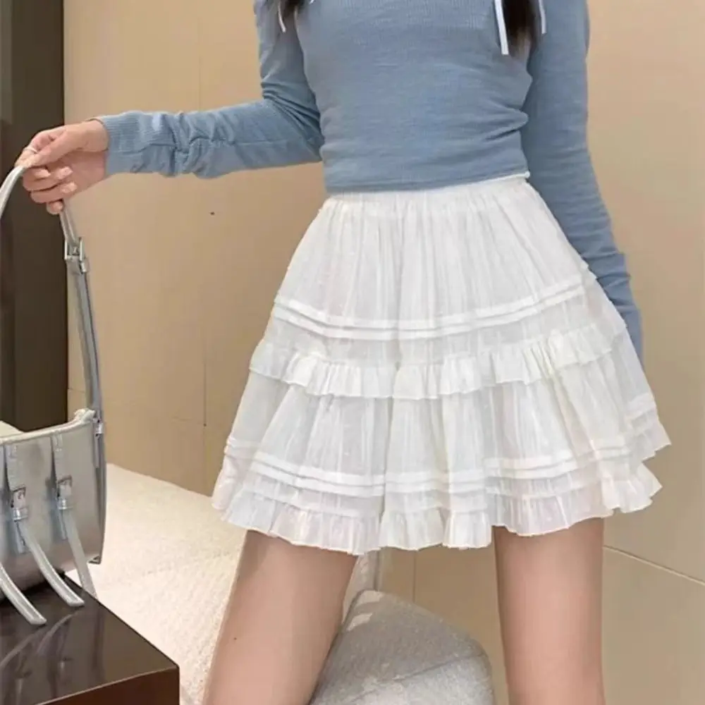 

Fashion Dots Shorts Mini Skirt Short A-line High Waist Cake Skirt Dress Harajuku Pleated Cake Skirt Girl Preppy