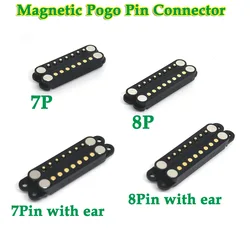 1Pair Magnetic Pogo Pin Connector 2/8Positions Pitch 2.54MM Spring Loaded Pogopin Male Female Contact Strip DC Power Socket