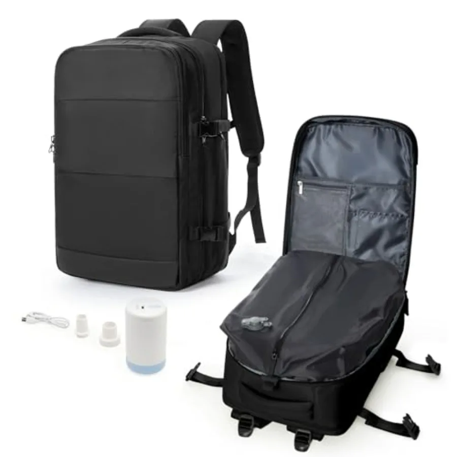 

Vacuum Backpack Travel with Pump Travel Carry On Backpack with Vacuum Compression System Mochila de viaje compresion al vacio -