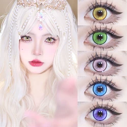 Graded 1pair Colored Contact Lenses Anime Halloween Cosplay Softlens 14.5mm 6months