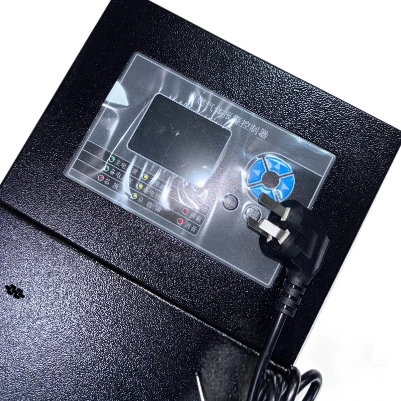 A simple and easy-to-install sound and light alarm controller with a black iron box housing