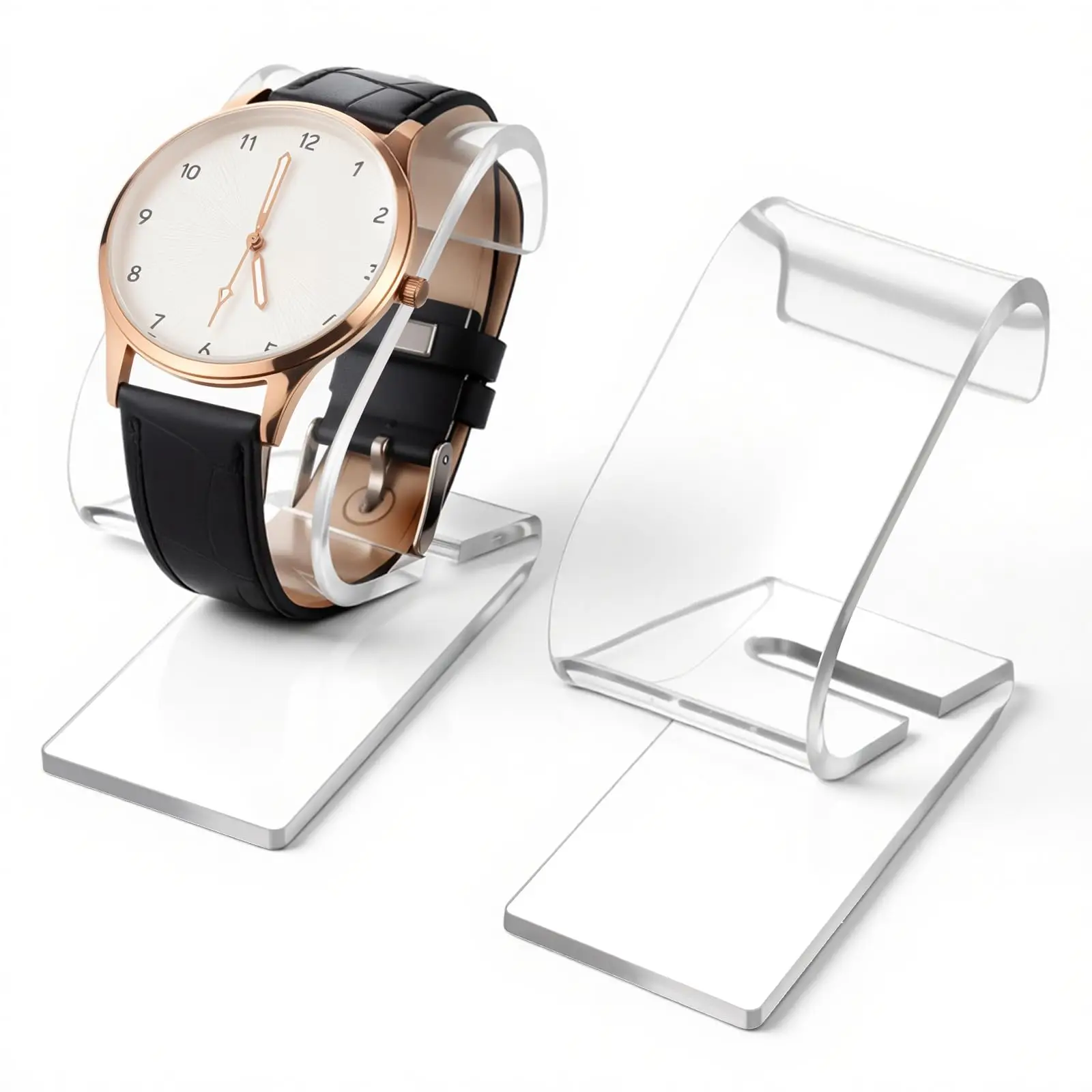 Clear Watch Display Stand, 1/2 Pack Transparent Watch Holder Organizer Watches Display Stand Rack for Bracelet Jewelry Rack