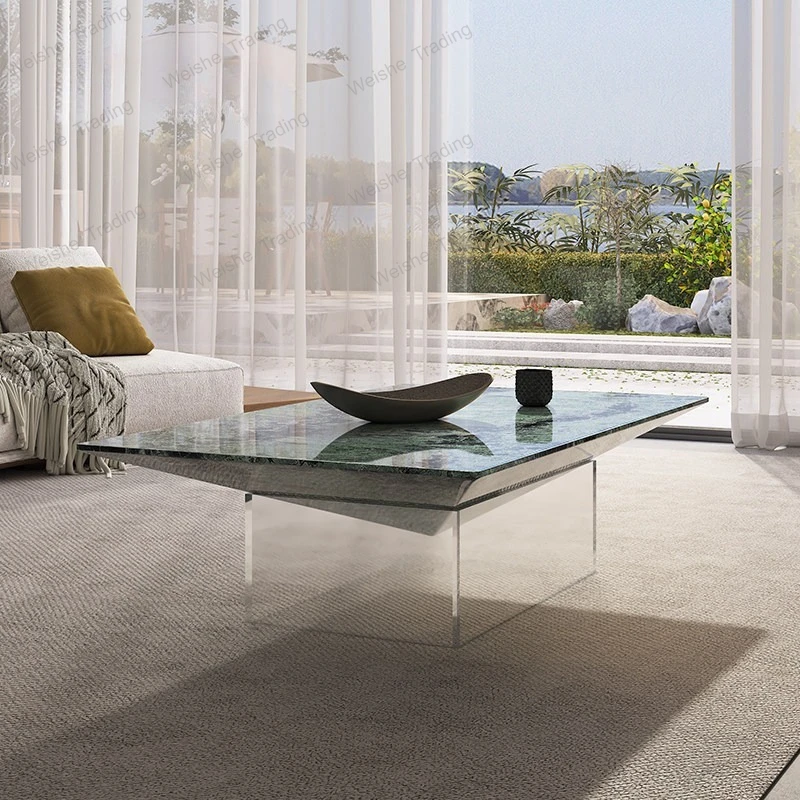Italian marble suspended coffee table living room home acrylic modern simple long coffee table