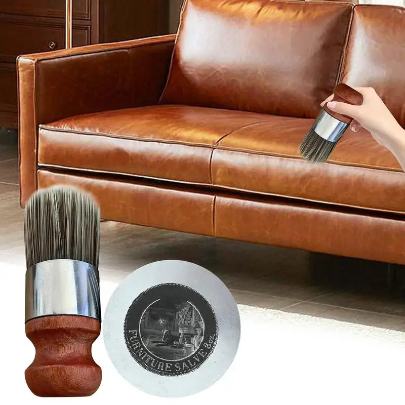 Revitalisant en cuir lisse avec brosse pour meubles et livres, produits de polissage, revêtement de réparation, conditionneur naturel pour la maison