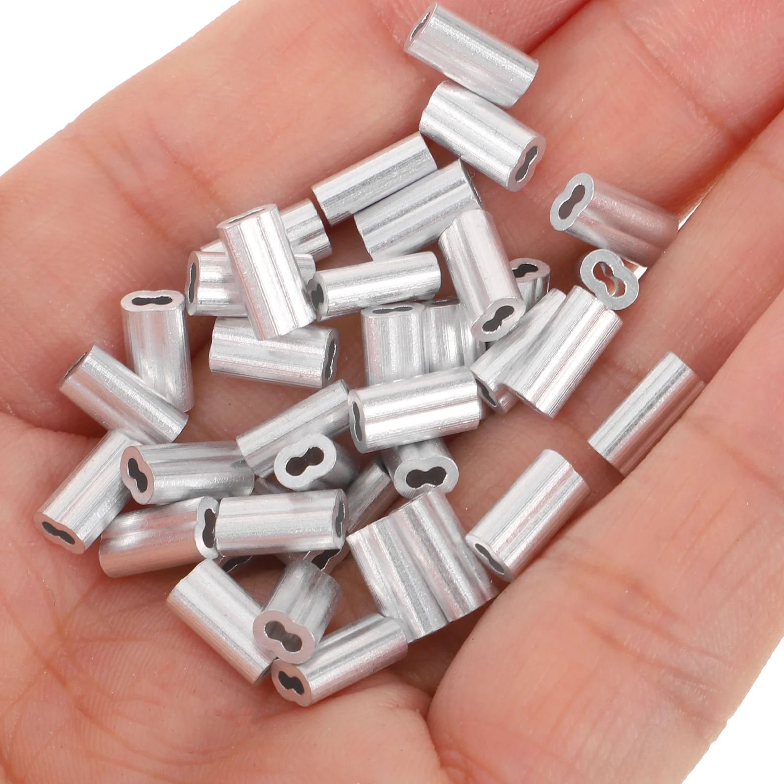 100 Buah Kit Alat Crimping Ferrule Mesin Lengan Aluminium Berbentuk 8 Aksesori Tali Penjepit Kawat Ujung Kabel Throttle