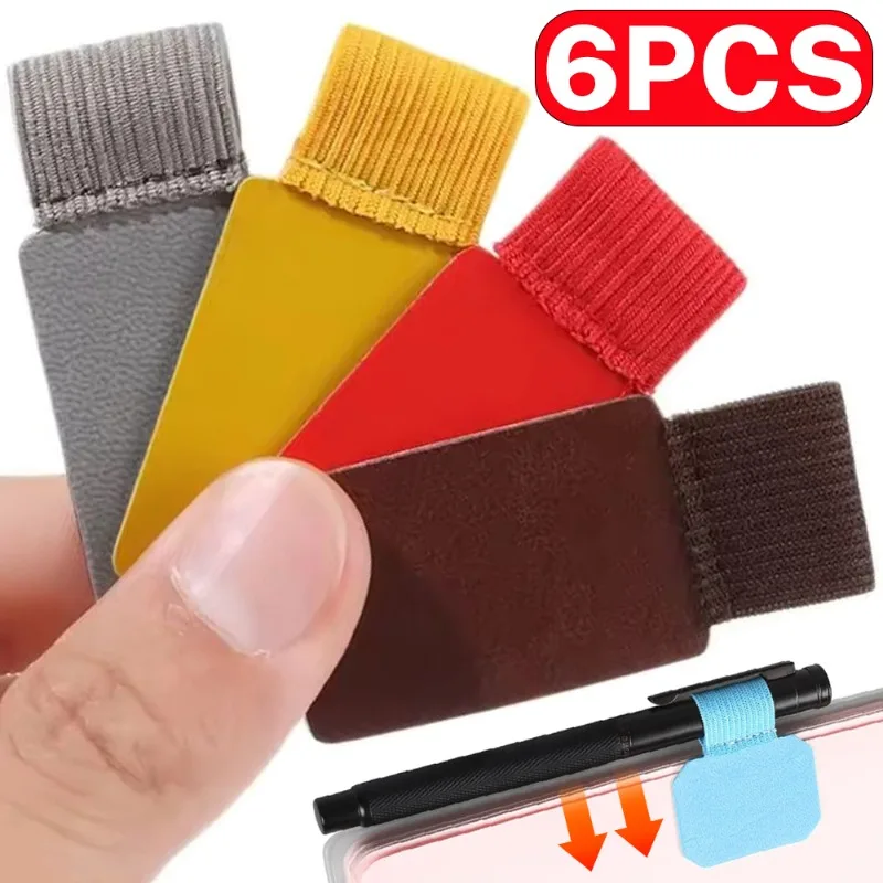 Self-adhesive Pen Holder Elastic Leather Pencil Loop Holders for iPad Case iPencil Notebooks Laptop PU Stylus Pencil Stand Clip