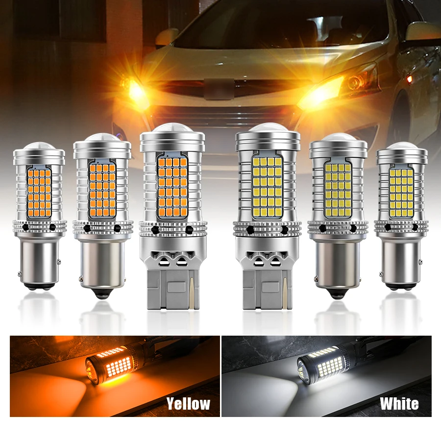 

54W 2520 108SMD 1157 BAY15D P21/5W 1156 BA15S P21W BAU15S PY21W LED WY21W 7440 W21W T20 Turn Signal Reverse Brake Light Bulb 12V