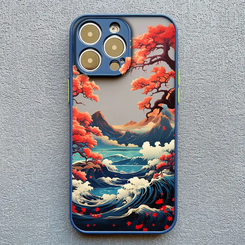 Japanische Mount Fuji Landschafts-Wellen-Handyhülle für iPhone 17 16 14 13 12 11 15 Pro Max Mini XR XS X 16 15 14 Plus Rückseite – Detail 7