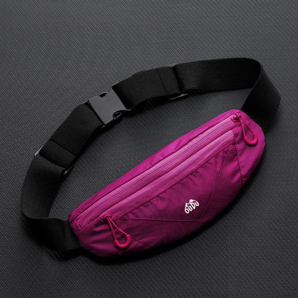 

Ultra-Thin Sports Waist Bag Adjustable Double Zipper Pocket Mobile Phone Waist Bag Breathable 7-Inch Size Running Waist Bag Yoga